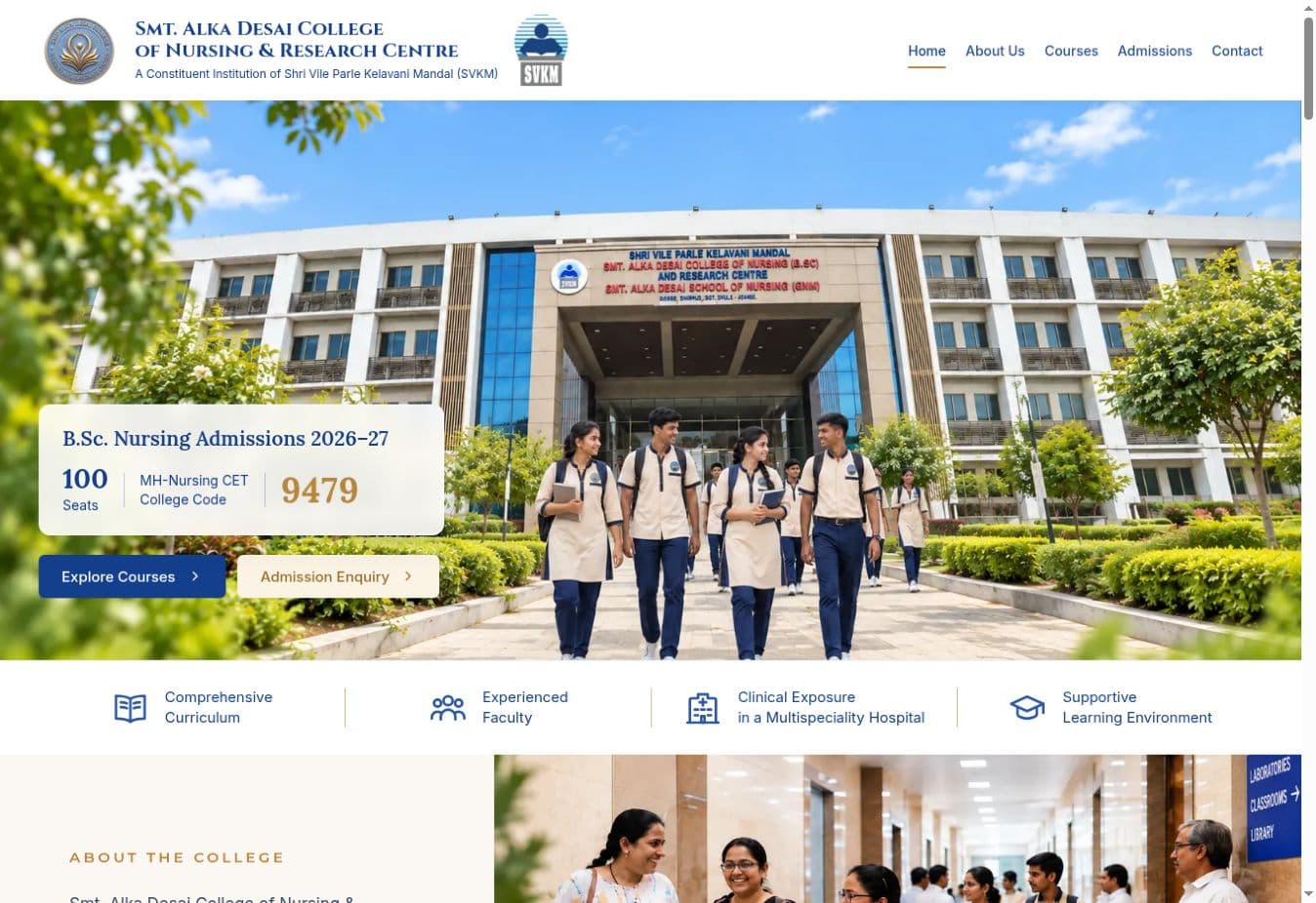 Smt. Alka Desai College of Nursing homepage